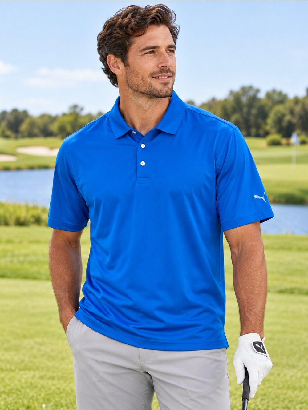 PUMA Golf Icon Polo Men’s L Lapis Blue NWT